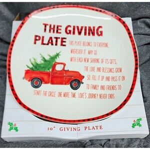Global Design Connections The Giving Plate Holiday Home 10" Ceramic Dinner Plate